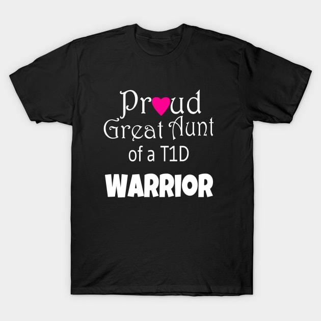 Proud  Great Aunt - White Text - Pink Heart T-Shirt by CatGirl101